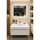 Vanitorio Flotante Completo Blanco 80 cm Con Espejo LED - Miniatura 1