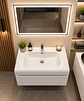 Vanitorio Flotante Completo Blanco 80 cm Con Espejo LED - Miniatura 4