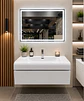 Vanitorio Flotante Completo Blanco 80 cm Con Espejo LED - Miniatura 5