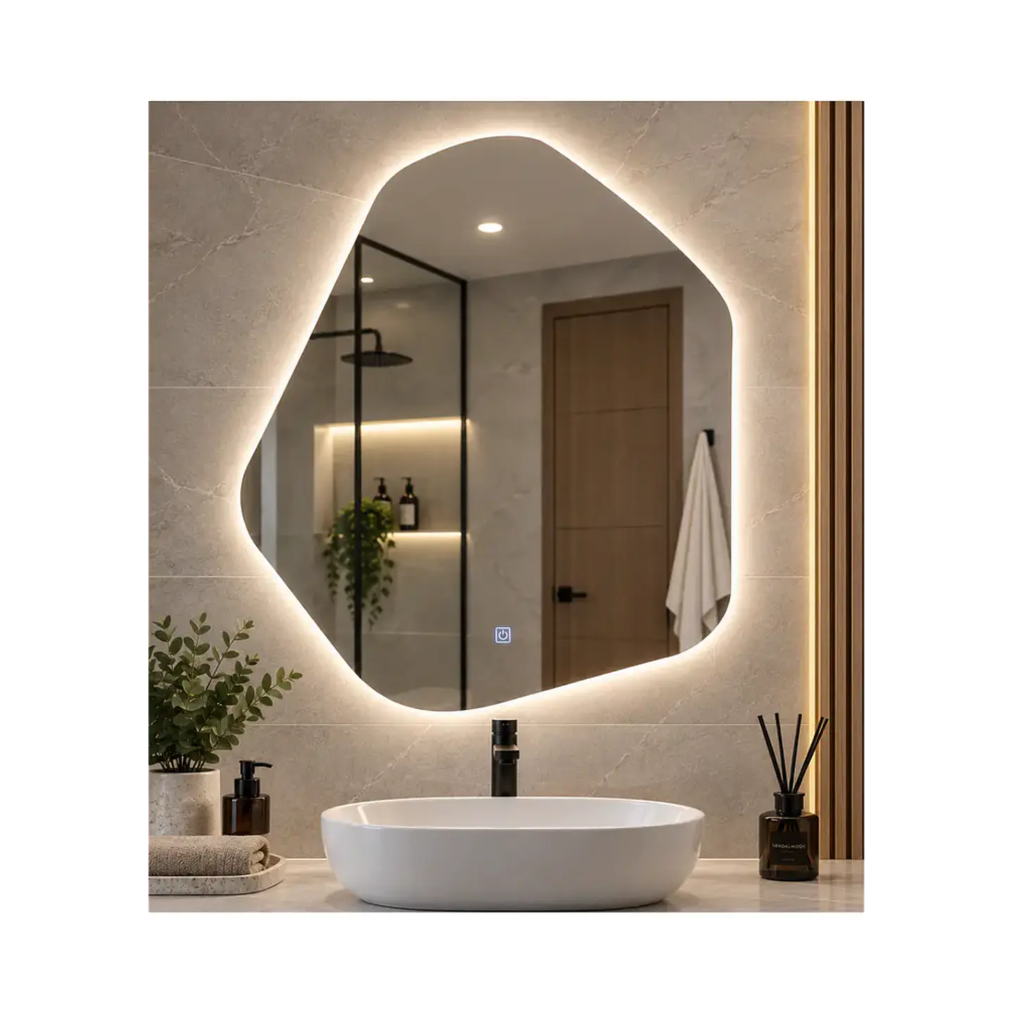 Espejo LED Irregular Sin Marco 70x80 cm 2