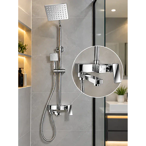 Set de Ducha con Monomando Cromado Premium