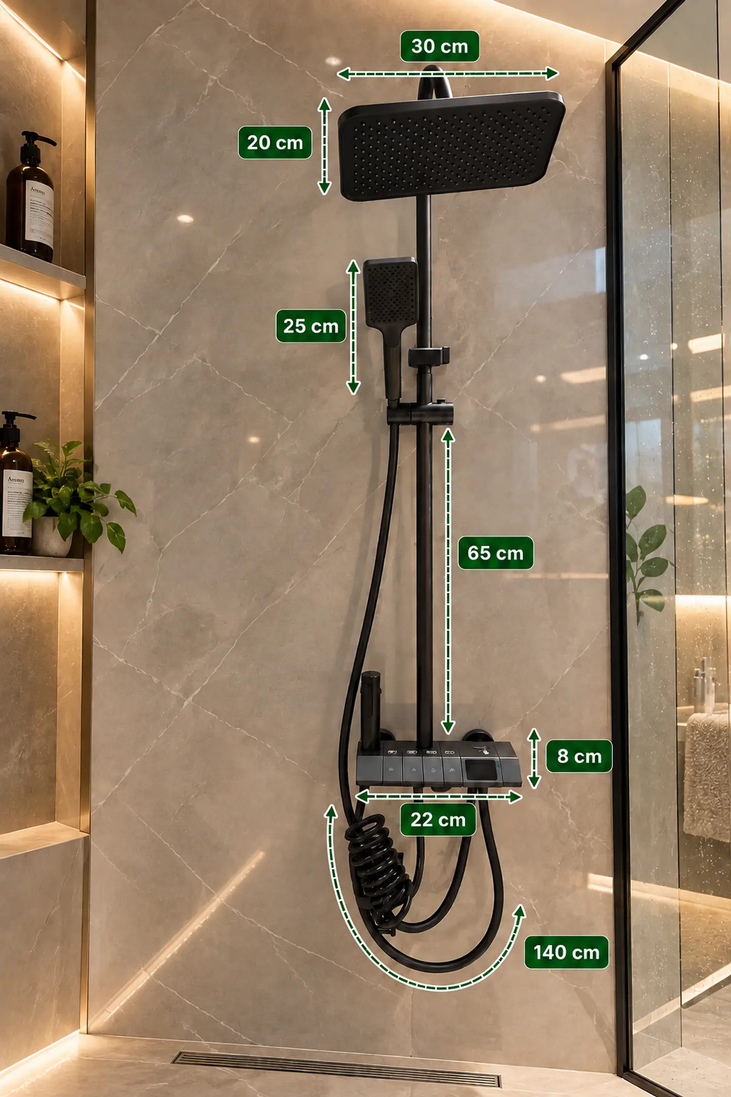 Kit de ducha con columna multifunción  2