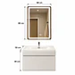 Vanitorio Flotante Completo Blanco 60 cm Con Espejo LED - Miniatura 1