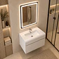 Vanitorio Flotante Completo Blanco 60 cm Con Espejo LED - Miniatura 3