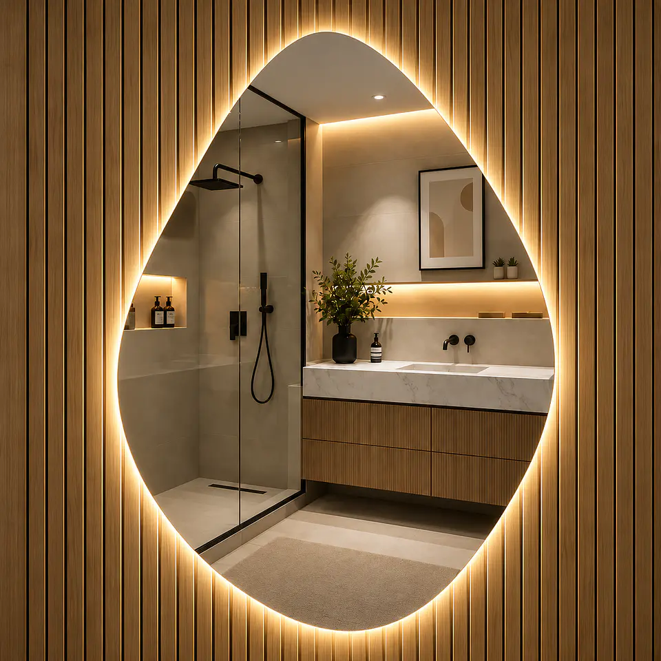 Espejo LED Para Baño Desempañante Sin Marco 60x80 cm 1