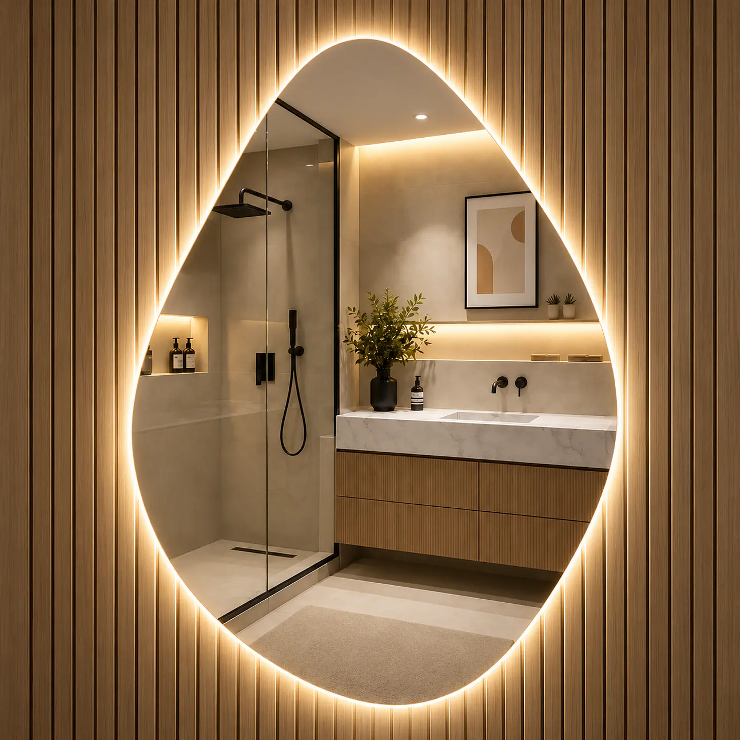 Espejo LED Para Baño Desempañante Sin Marco 60x80 cm 4