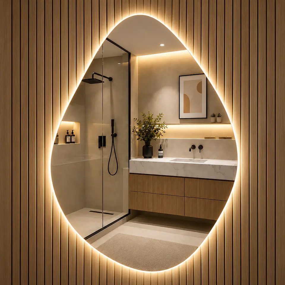 Espejo LED Para Baño Desempañante Sin Marco 60x80 cm 4