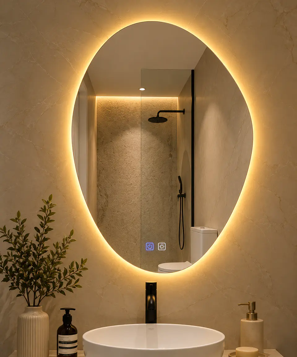 Espejo LED Para Baño Desempañante Sin Marco 60x80 cm 2