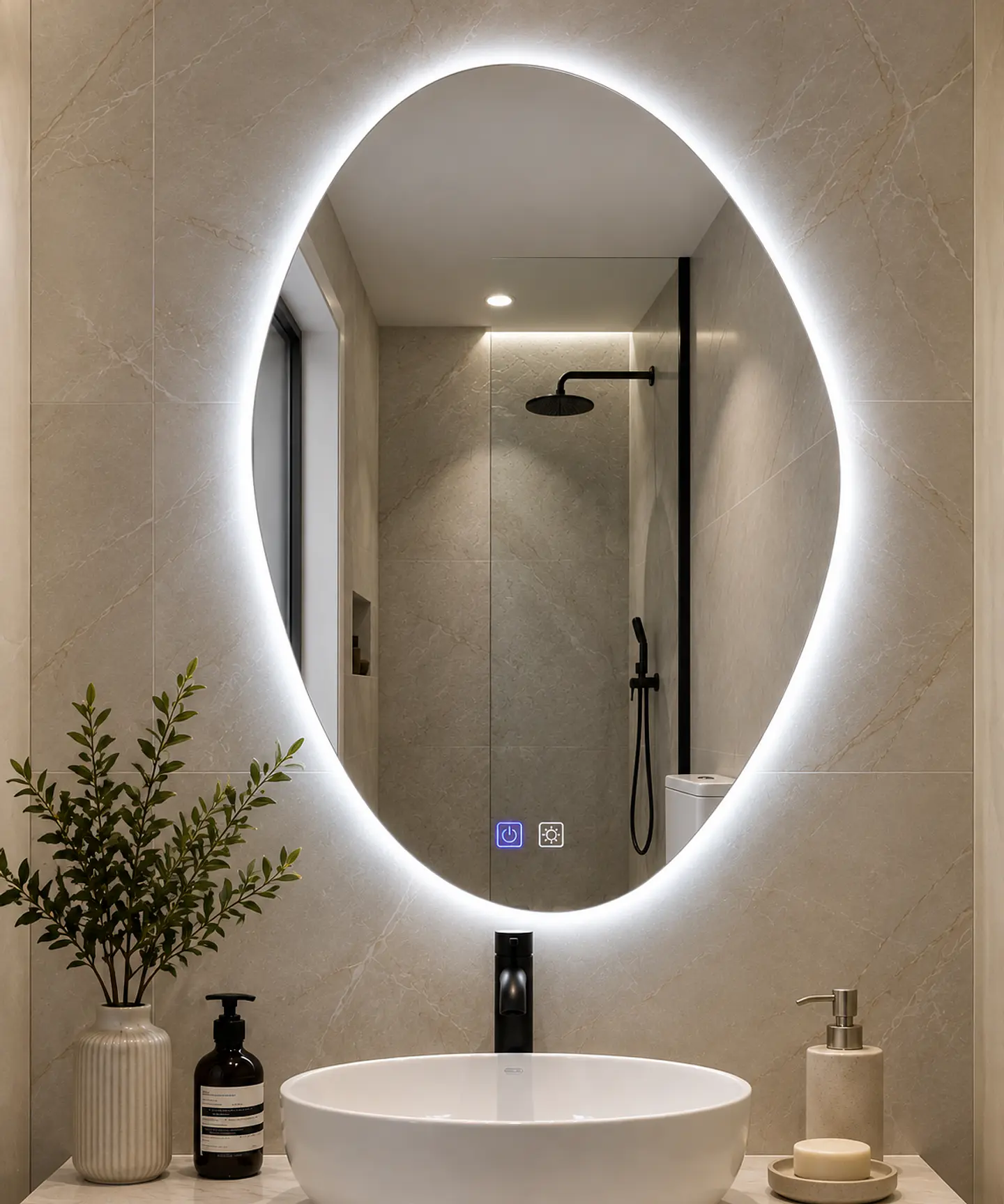 Espejo LED Para Baño Desempañante Sin Marco 60x80 cm 4