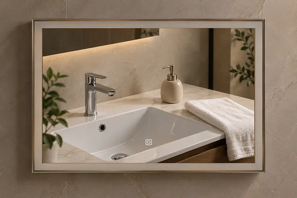 Espejo LED Rectangular Silver 80x60 cm 2