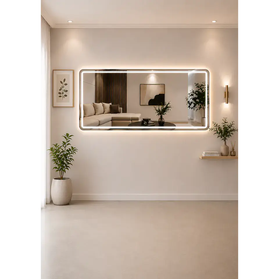 Espejo LED plateado de muro 70x180 cm | Instalación Vertical u Horizontal Con opcion a Pedestal 4