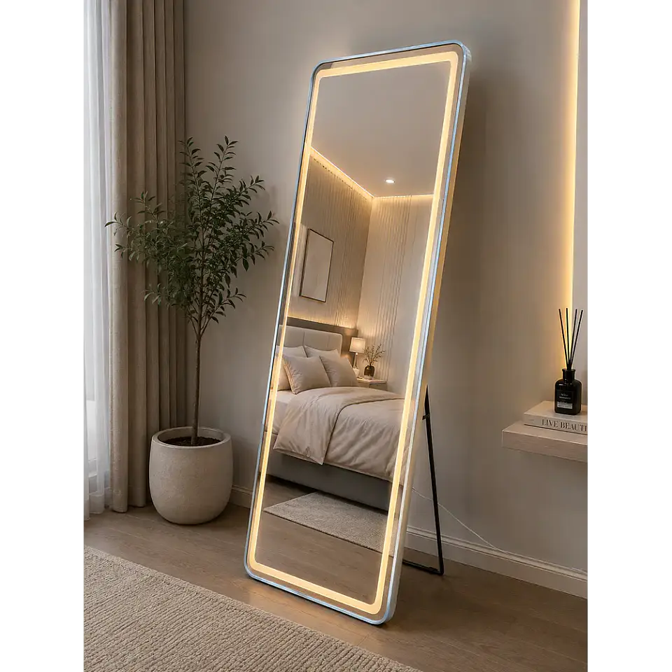 Espejo LED plateado de muro 70x180 cm | Instalación Vertical u Horizontal Con opcion a Pedestal 1