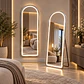 Espejo LED De Cuerpo Entero Plateado De Muro 70x180 cm Con Opcion De Pedestal - Miniatura 3