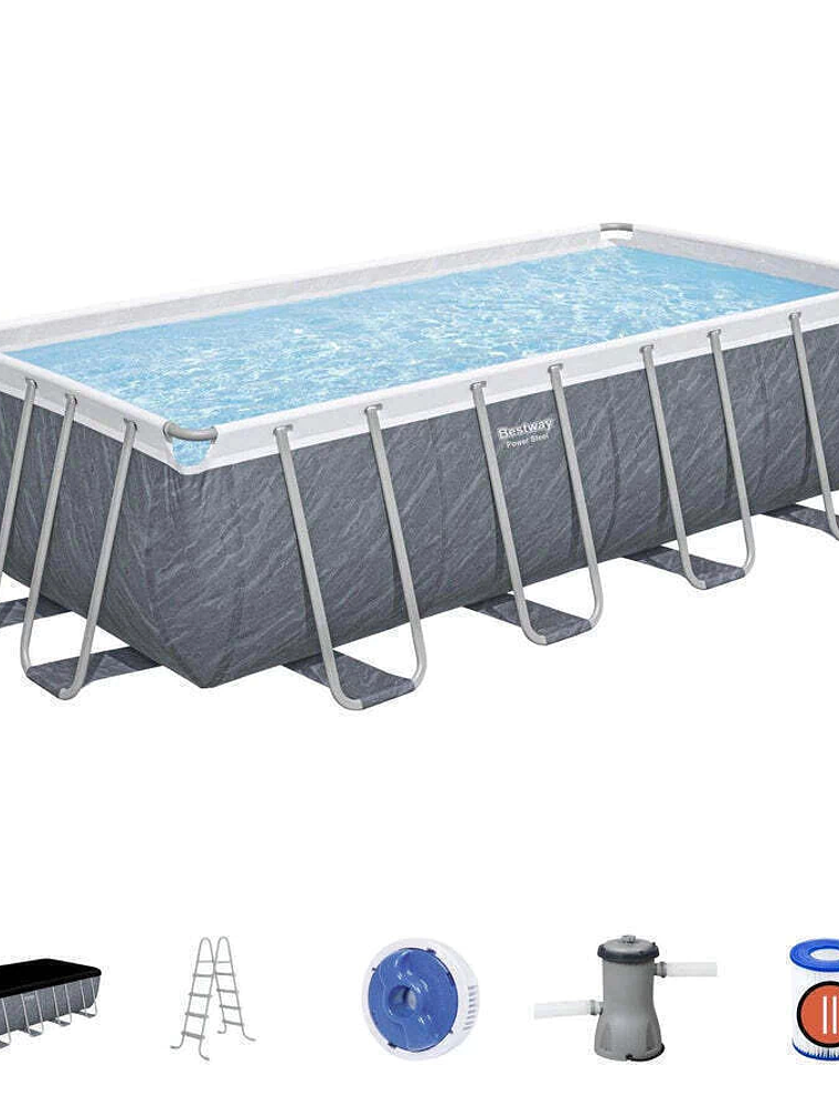 Piscina Bestway Rectangular C/Filtro Gris 4.88MX2.44MX1.22M 6