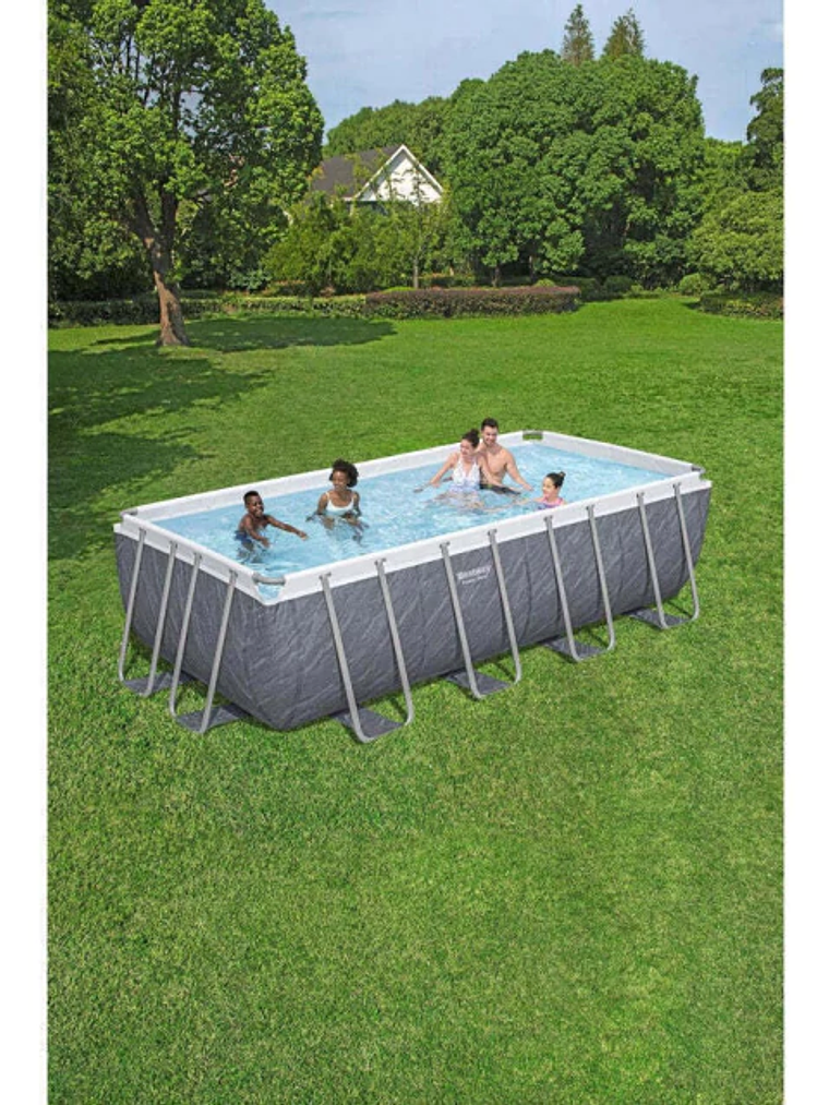 Piscina Bestway Rectangular C/Filtro Gris 4.88MX2.44MX1.22M 8