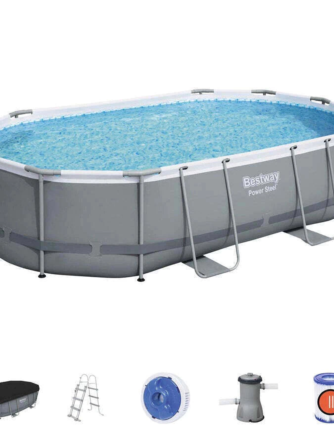 Piscina Bestway Ovalada Filtro + Accesorios 4.88X3.50X1.07M 1