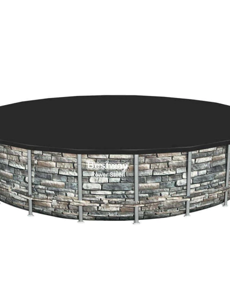 Piscina Bestway Redonda Piedra Filtro + Accesorios 6.71MX1.32M 2