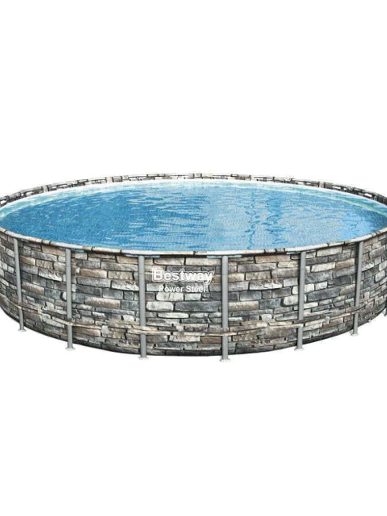 Piscina Bestway Redonda Piedra Filtro + Accesorios 6.71MX1.32M 3