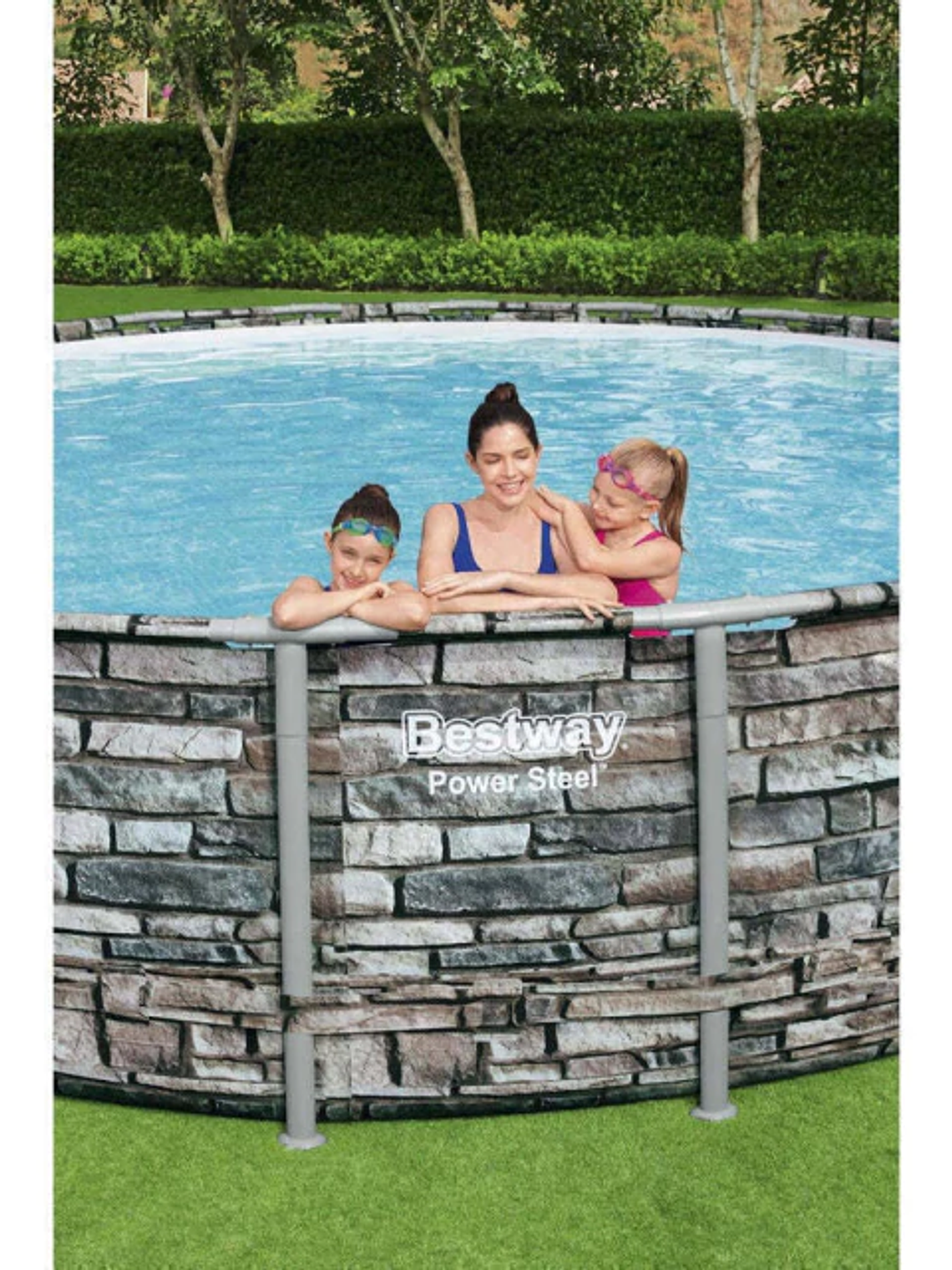 Piscina Bestway Redonda Piedra Filtro + Accesorios 6.71MX1.32M 8