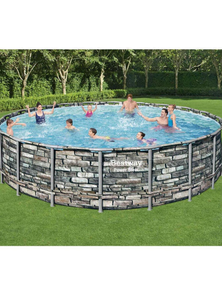 Piscina Bestway Rectangular C/Filtro Gris 4.88MX2.44MX1.22M 7