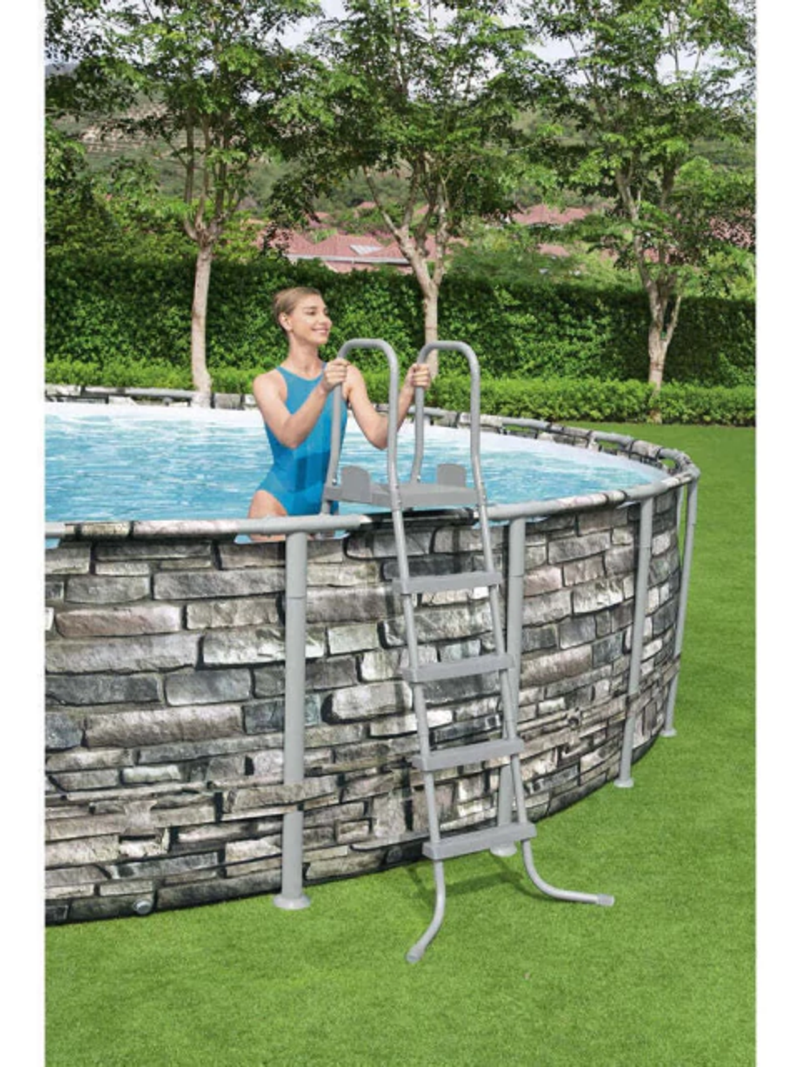 Piscina Bestway Rectangular C/Filtro Gris 4.88MX2.44MX1.22M 8