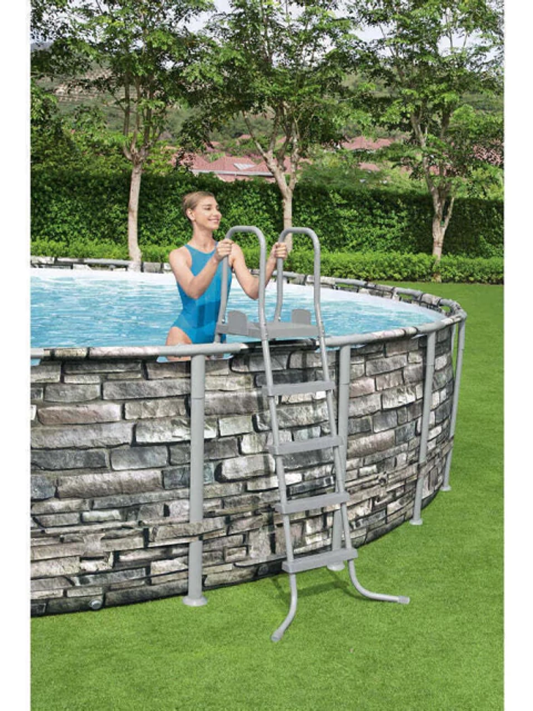 Piscina Bestway Rectangular C/Filtro Gris 4.88MX2.44MX1.22M 8