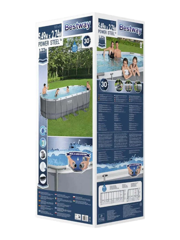 Piscina Bestway Ovalada Filtro + Accesorios 5.49X2.74X1.22M 4