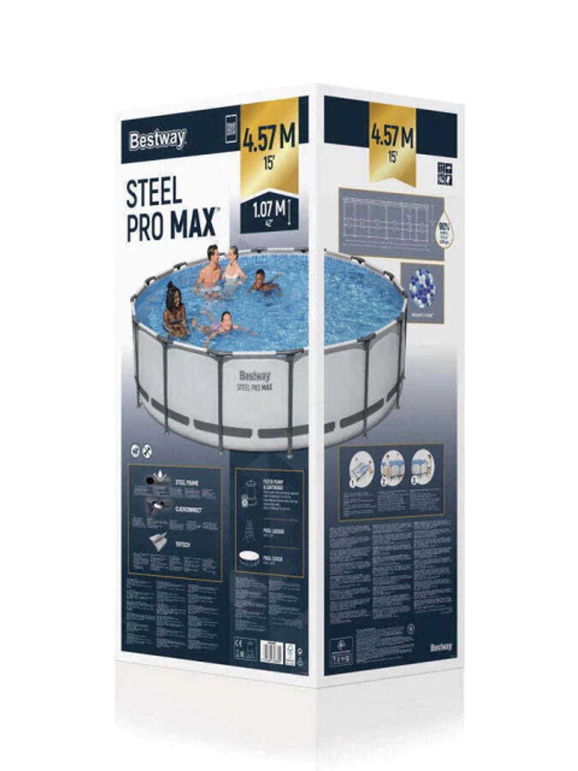 Piscina Bestway Redonda Steel ProMax Filtro+Acces 4,57X1.07M 5