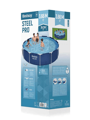 Piscina Bestway Redonda Steel Pro con filtro 3.66MX76Cm Azul