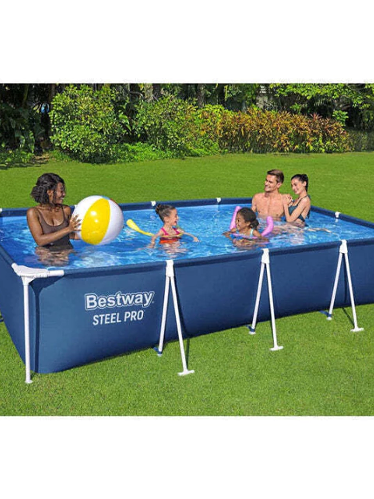Piscina Bestway Rectangular Steel Pro 4.00MX2.11MX81Cm Azul 6
