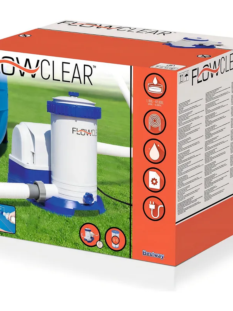 Bomba Para Piscina Con Filtro Bestway 2500gl/9463l 7