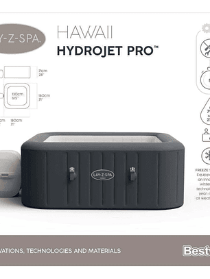 Hot Tub Inflable Hawaii Hidromasaje 6 Pers Bestway