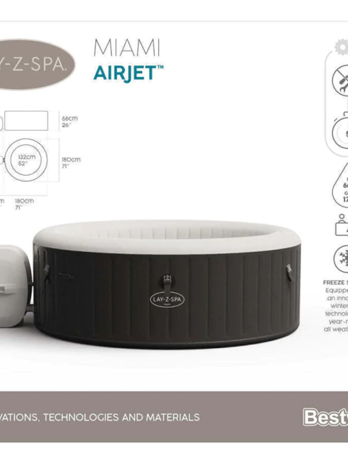 Hot Tub Spa Inflable Miami 4 Personas Bestway 5