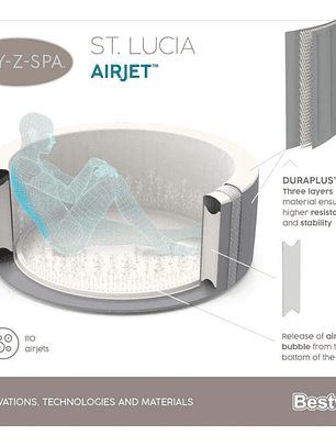 Hot Tub Spa Inflable St. Lucia 3 Personas Bestway