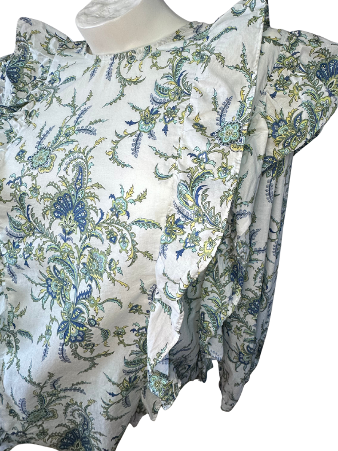 Blusa estampada com elegantes folhos  2