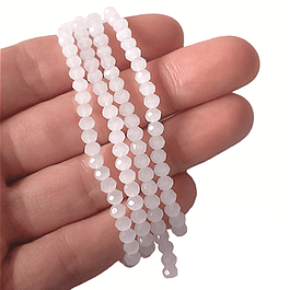 CUENTAS VIDRIO CRISTALES BLANCO TRANSPARENTE HEXAGONAL 4 MM