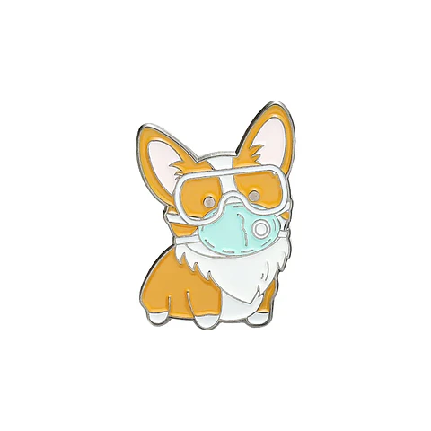 Pin Perrito con mascarilla