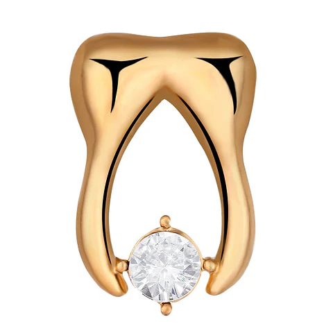 Pin Muela Dorada con diamante