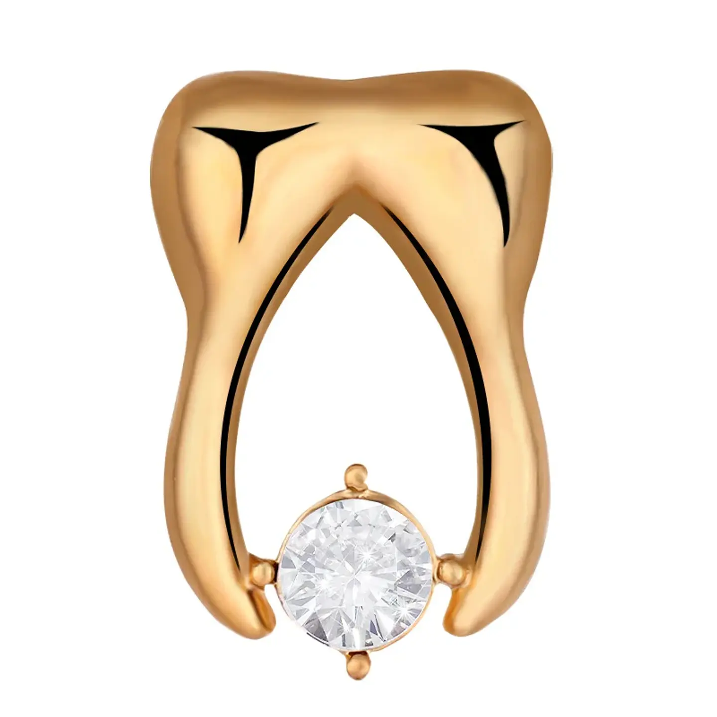 Pin Muela Dorada con diamante 1