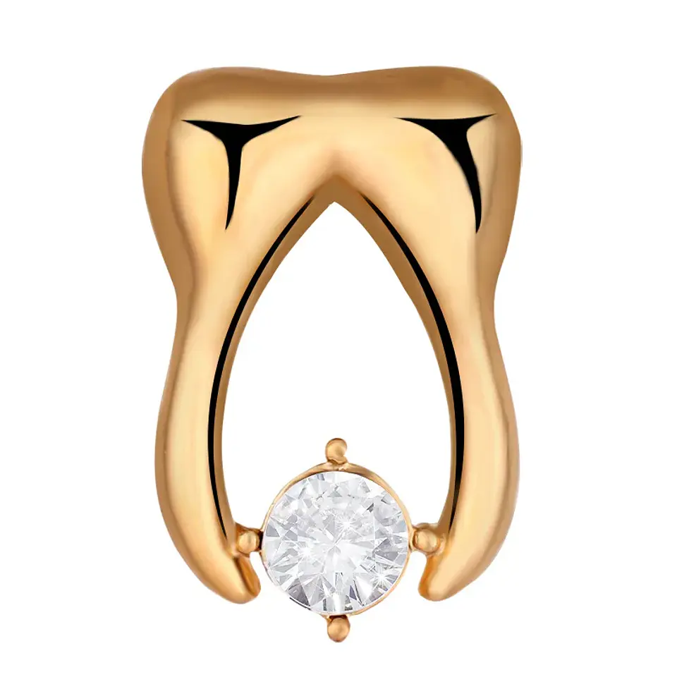 Pin Muela Dorada con diamante 1