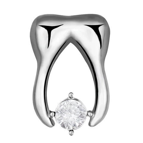 Pin Muela Plateada con diamante