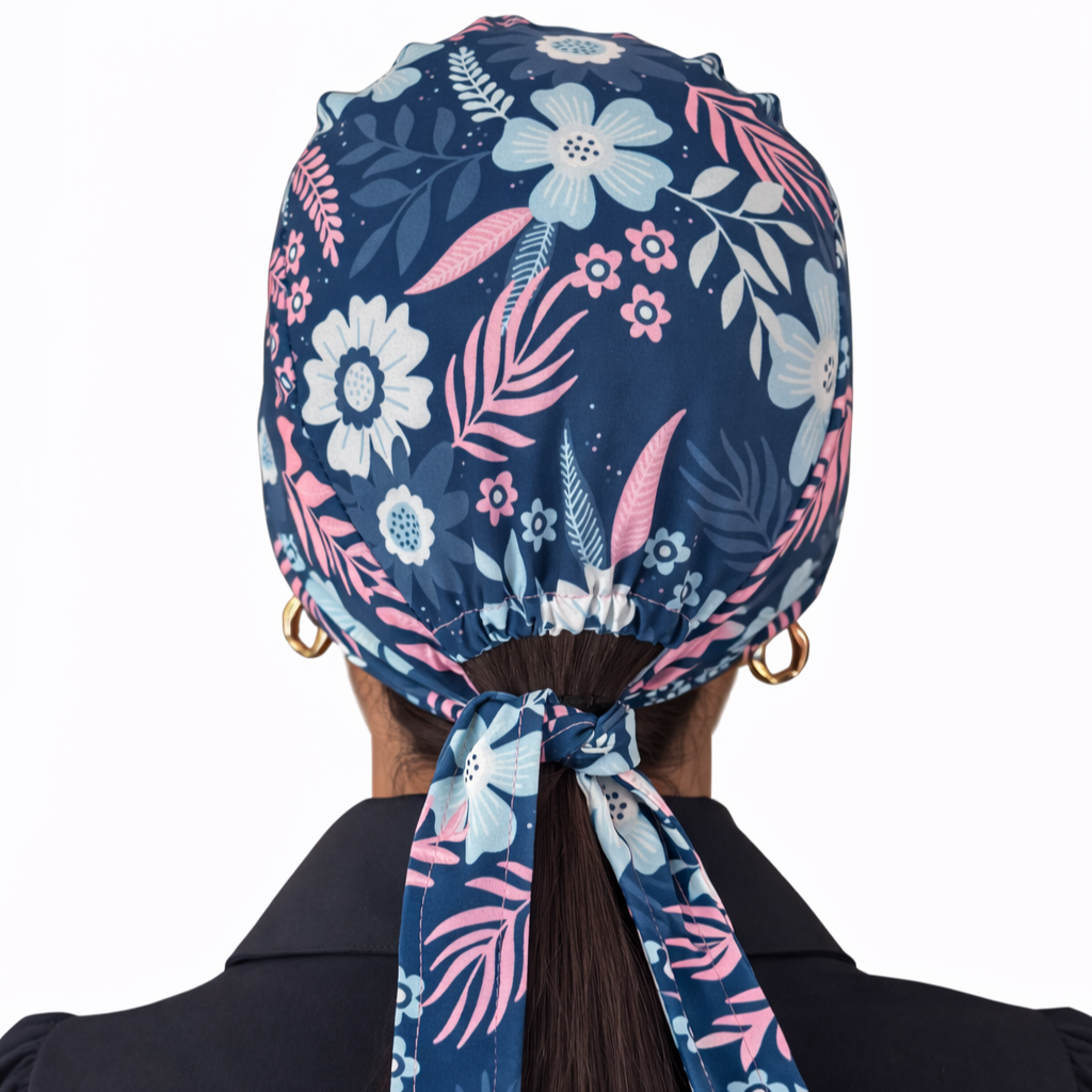 GORRO FLORES CELESTE