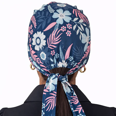 GORRO FLORES CELESTE