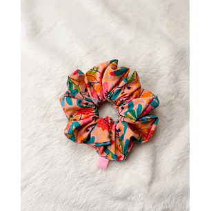 SCRUNCHIES  DAMASCO Y FLORES 
