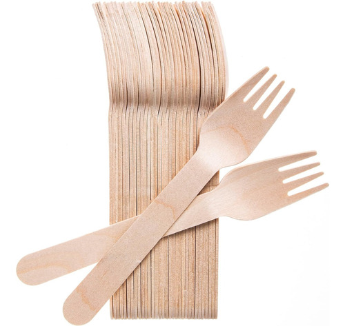 Tenedores De Madera (cubiertos Ecológicos 100 Unidades) 1
