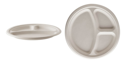 Plato Biodegradable 26 Cm Con División (20 Unidades) 1