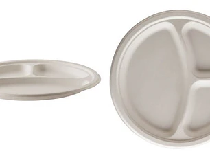 Plato Biodegradable 26 Cm Con División (20 Unidades)