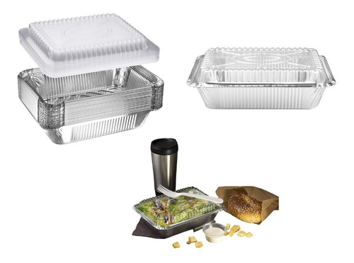 Bandeja / Envase De Aluminio C-20l C/tapa Domo (20 Unidades) 2