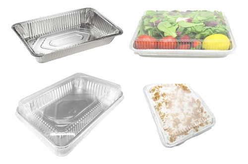 Bandeja / Envase De Aluminio C-40 C/tapa Domo (10 Unidades) 1
