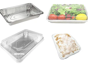 Bandeja / Envase De Aluminio C-40 C/tapa Domo (10 Unidades)